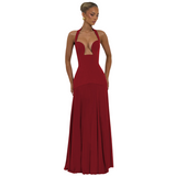 Women's Halter Neck Maxi Evening Dress
