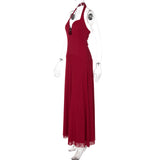 Women's Halter Neck Maxi Evening Dress