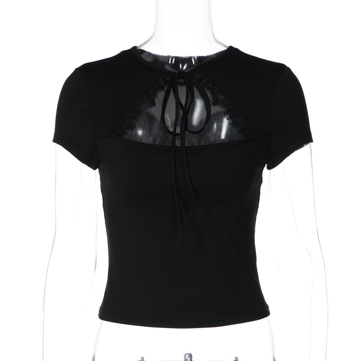 Women's Cut Out Tie Front Slim Fit Top