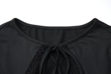 Women's Cut Out Tie Front Slim Fit Top