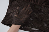 Women's Lace Panel V Neck Slim Fit Top