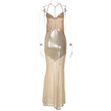 Women's Sequin Cowl Neck Maxi Dress