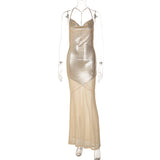 Women's Sequin Cowl Neck Maxi Dress