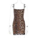 Women's Sequin Leopard Print Mini Dress