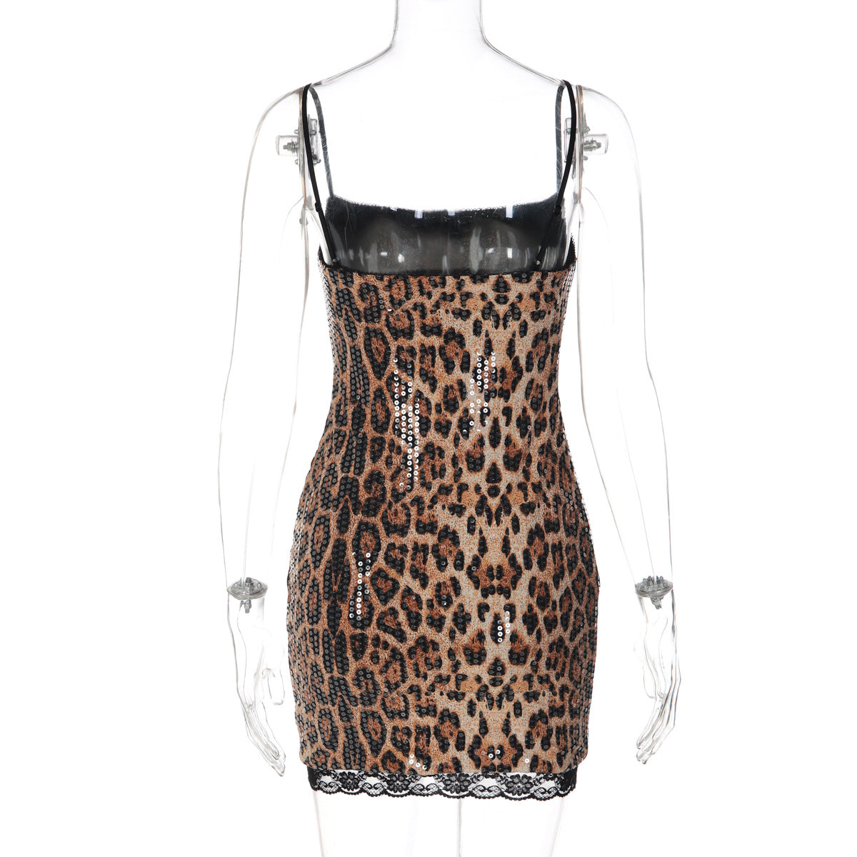 Women's Sequin Leopard Print Mini Dress