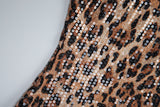 Women's Sequin Leopard Print Mini Dress