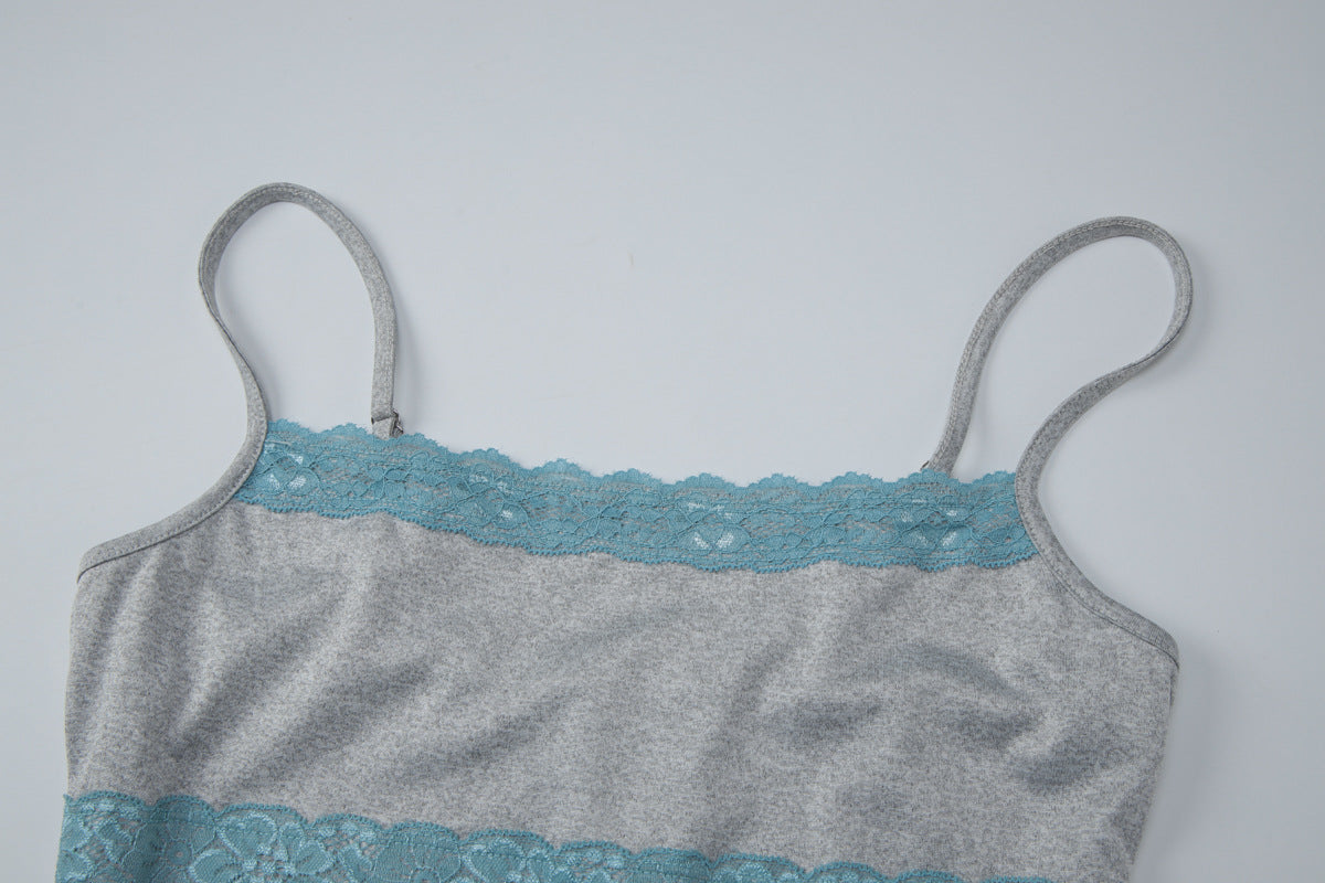 Women's Lace Trim Cami Top and Pants Set