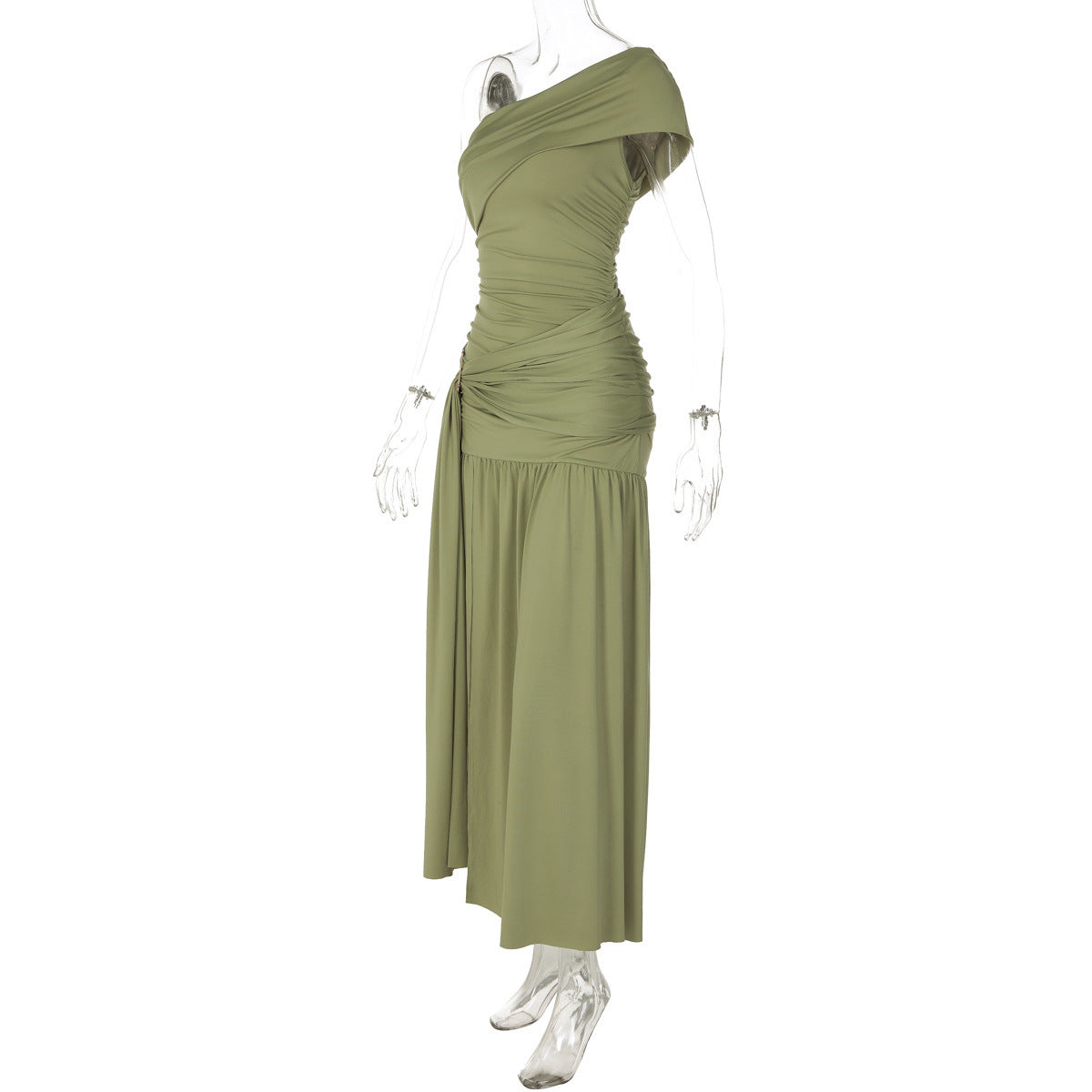Women's One Shoulder Split Maxi Dress