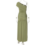 Women's One Shoulder Split Maxi Dress