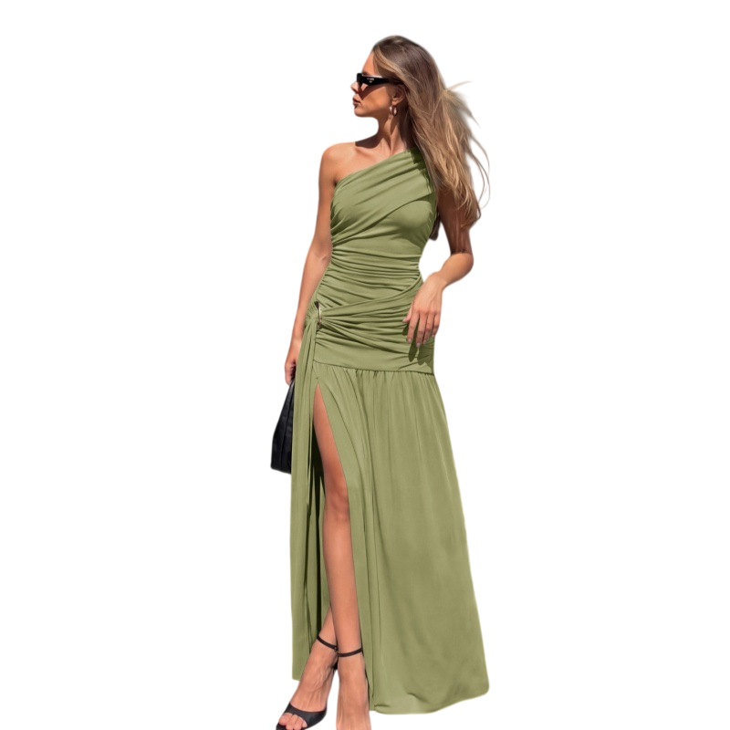 Women's One Shoulder Split Maxi Dress