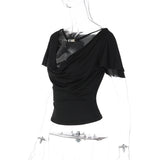 Women's Cowl Neck Beaded Trim Blouse Top