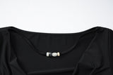 Women's Cowl Neck Beaded Trim Blouse Top