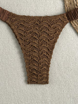 Women's Textured Shell Accent Triangle Bikini Set