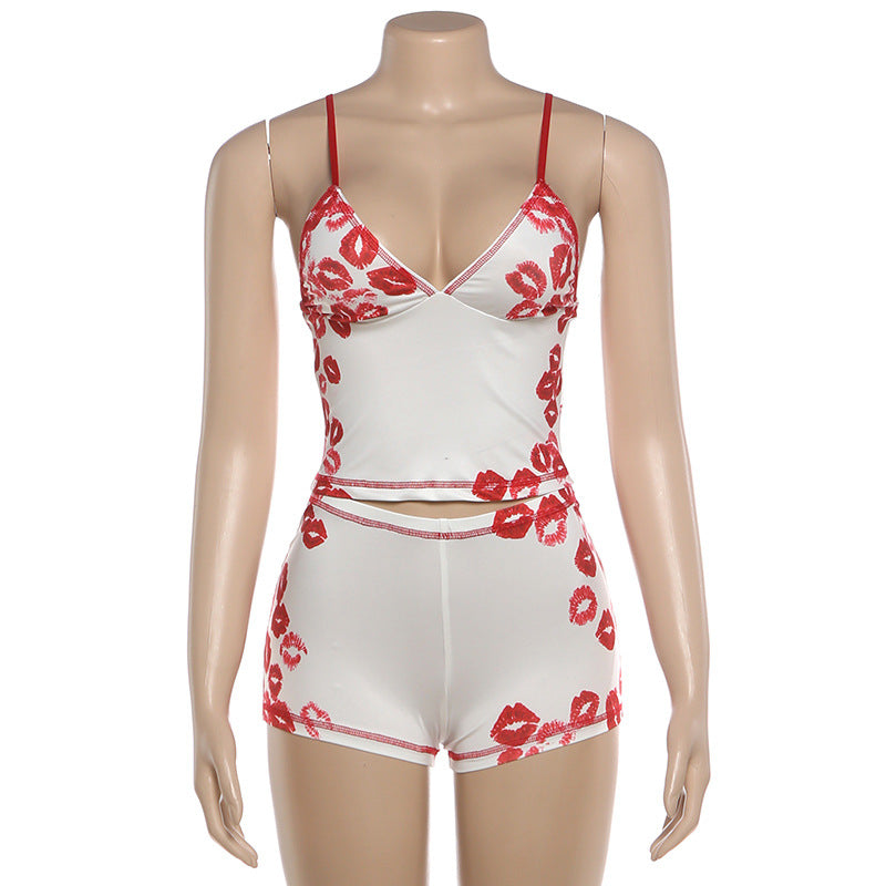 Women's Printed Cami Top & Shorts Lounge Set
