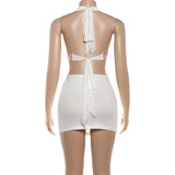 Women's Floral Cutout Halter Mini Bodycon Dress