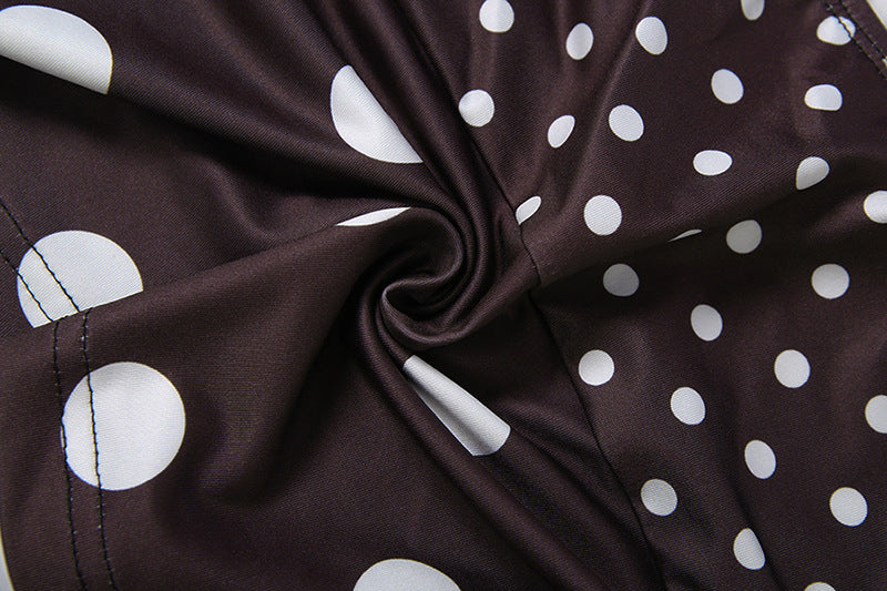 Women's Strapless Polka Dot Mesh Shorts Set