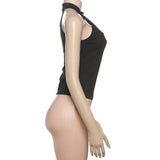 Women's Halter Keyhole Sleeveless Tank Top