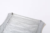 Fringe Metallic Crop Party Top