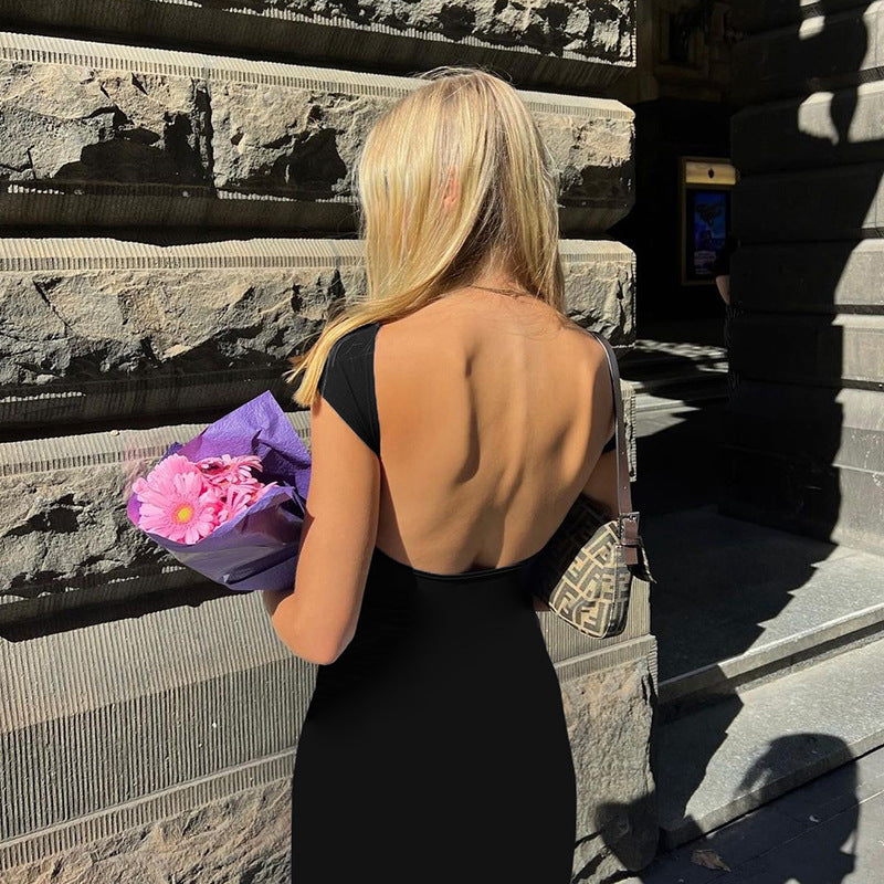 Elegant Boat Neck Bodycon Midi Dress