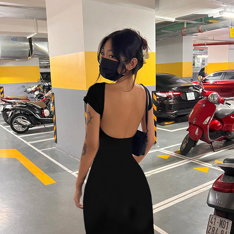 Elegant Boat Neck Bodycon Midi Dress