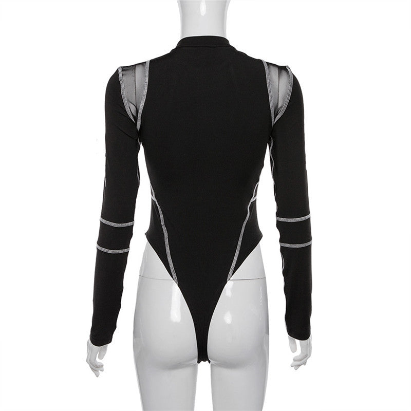Long Sleeve Graphic Compression Bodysuit
