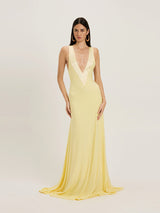 Elegant Deep V Neck Sleeveless Maxi Dress