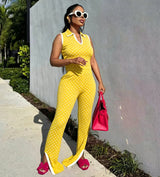 Polka Dot Sleeveless Top & Pants Set Women
