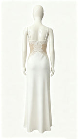 Women`s Lace Trim Spaghetti Strap Maxi Dress Style