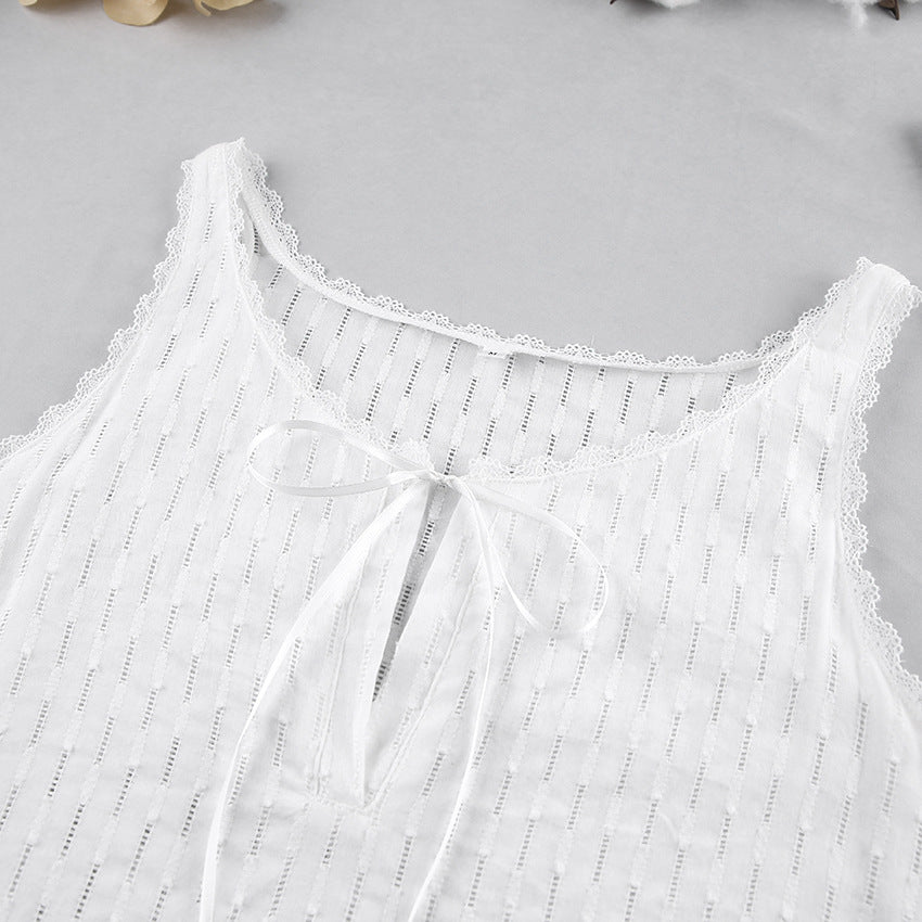 Women`s   Lace Trim Sleeveless Nightdress