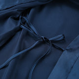 Women`s Satin Feather Trim Robe Sleepwear Set