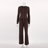 Women`s Button Front Long Sleeve Lounge Set