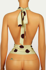 Women`s Polka Dot Halter Neck Sleeveless Top