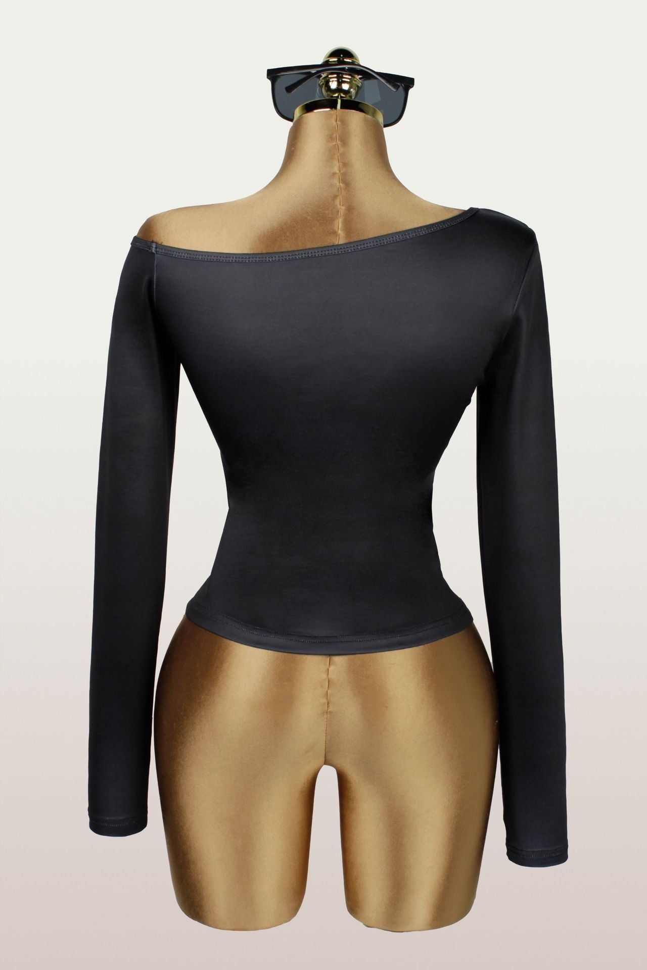 Women`s Graphic Off Shoulder Long Sleeve Crop Top