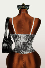Women`s Printed V Neck Cami Sleeveless Crop Top