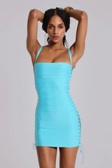 Lace-Up Side Bodycon Mini Bandage Dress