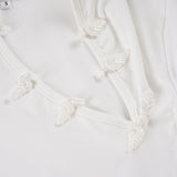 Mandarin Collar Cutout Slim Fit Casual Top