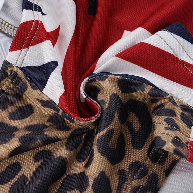 Leopard & Union Jack Triangle Bikini Set