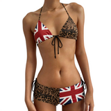 Leopard & Union Jack Triangle Bikini Set