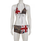 Leopard & Union Jack Triangle Bikini Set