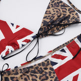 Leopard & Union Jack Triangle Bikini Set