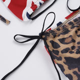 Leopard & Union Jack Triangle Bikini Set