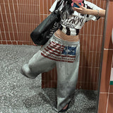 American Flag Print Wide Leg Lounge Pants