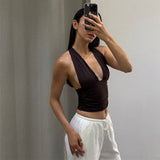 Ruched Halter Neck Sleeveless Wrap Crop Top