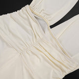 Plunge Halter Ruched Bodycon Jumpsuit for Women