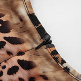Leopard Print Cutout Bodycon Romper for Women