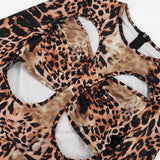 Leopard Print Cutout Bodycon Romper for Women
