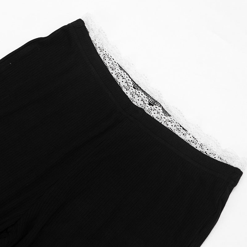 Lace Trim Halter Capri Jumpsuit for Women