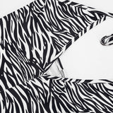 Zebra Print Halter Bodycon Romper for Women