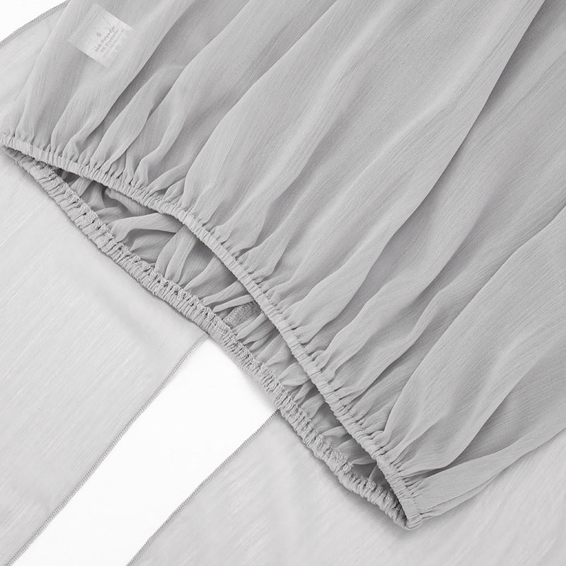 Draped Halter Scarf Neck Sleeveless Blouse Top