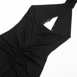 Lace Cutout Halter Capri Jumpsuit for Women